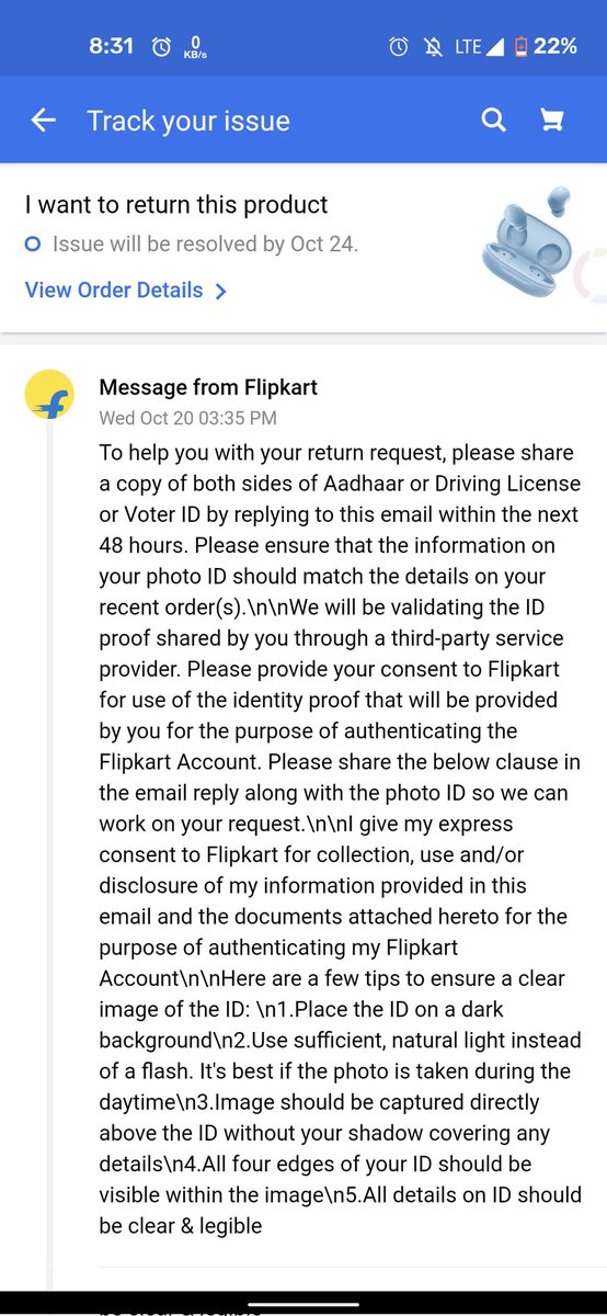 mindjek07's tweet photo. @flipkartsupport @Flipkart wtf is this, i just want to upload id proof for refund process. https://t.co/UAlBEdqSiu