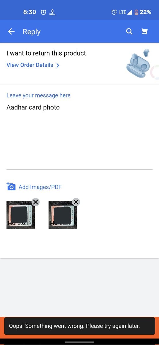 mindjek07's tweet photo. @flipkartsupport @Flipkart wtf is this, i just want to upload id proof for refund process. https://t.co/UAlBEdqSiu