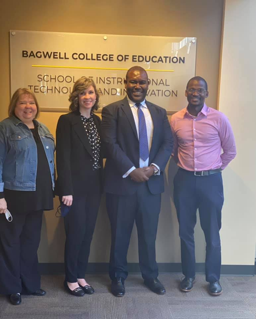 Congratulations to one of our doctoral students, Dr. Saint Cyr, who successfully defended his dissertation “Teachers' Perceptions of a One-to-One Laptop Initiative for Increased Learner Comm and Coll. Skills.” Cmte: <a href="/LokeyVega/">Anissa Vega</a> <a href="/julamoor/">Julie Moore</a> <a href="/drjabaricain/">Dr. Jabari Cain</a>. @KSUBCOE <a href="/Saintcyrharry/">Harry Saint Cyr, EdS</a>