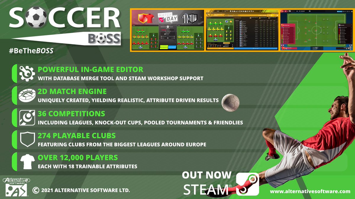 AlternSoftware's tweet photo. Soccer Boss OUT NOW on Steam on #EarlyAccess Hope you will enjoy playing https://t.co/LI3sW3KE4j Please give us your feedback on Discord #football #FootballGames #SteamGames #PCgaming #PCGamer #FootballManager #soccer #soccerboss #Betheboss @GamePromoters @GM_Games #MacGames #Fun https://t.co/F992PfQrSo