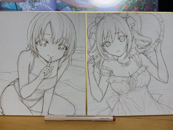 ペン入れたー⭐️明日塗り塗りしますー♪
そろそろお仕事ネームも始めないと。。。。 