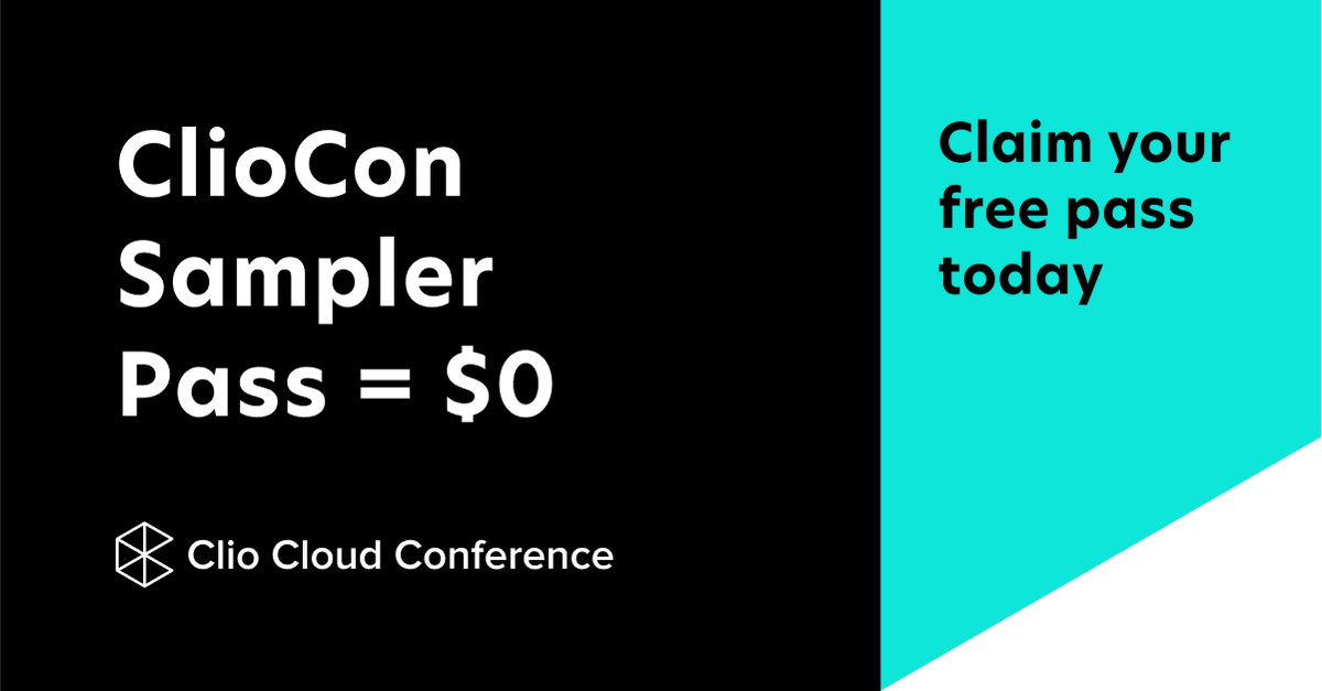 goclio's tweet photo. Get free access to select sessions on Day 1 of #ClioCloud9 (Oct. 26) with the #ClioCon Sampler Pass! 

Claim your pass today 👇
https://t.co/QLfGq4Fbhj https://t.co/G7bVZ5kJ3a