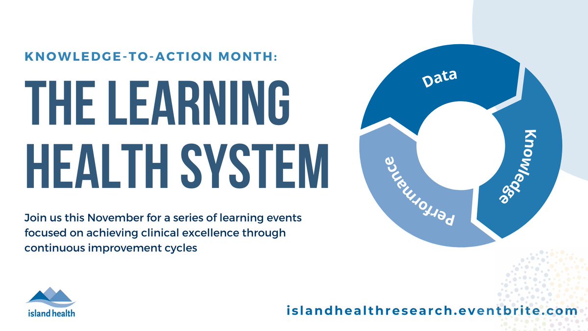 VIHealthRes's tweet photo. Knowledge-to-Action month is just around the corner! 

Join us for a series of learning events about the importance of translating evidence into practice to improve care and outcomes. 

View our schedule and register for sessions here: https://t.co/tcygF0YUJe 🧠🧲 https://t.co/DZhFKFJ0uZ
