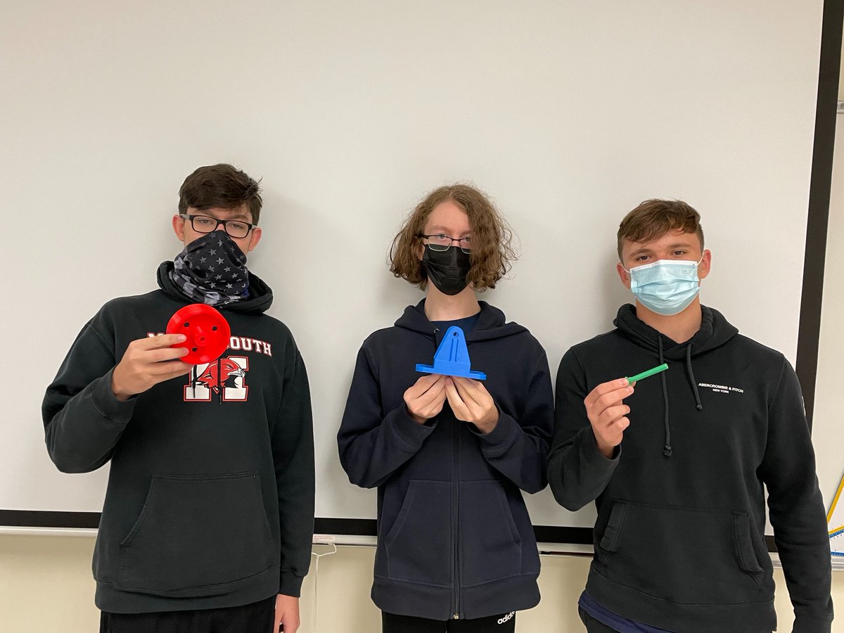 The projects you realize you missed due to Covid. Advanced CAD students got to model each of these 3 parts on their own. Then they each 3D printed a different piece of the assembly and they fit perfectly! Nice teamwork Hawks! <a href="/Maine_South/">Maine South HS</a> <a href="/Maine_207/">Maine Township High School District 207</a> #collaborative