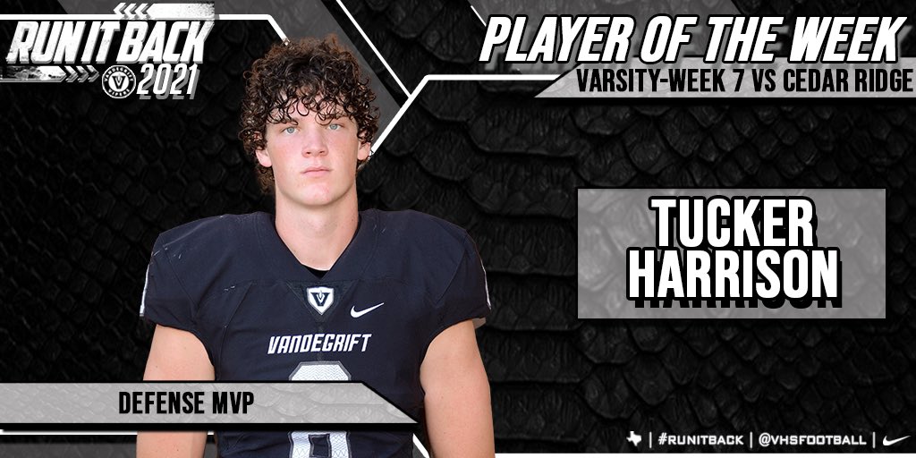 VHSFootball's tweet photo. Congrats to our Defensive POW vs Cedar Ridge 🐍💪
@TuckerH03 🦍
@SterlingEmerso3 🔥
@_jaxonoliver_ ☠️ https://t.co/E1Gkp7dFgP