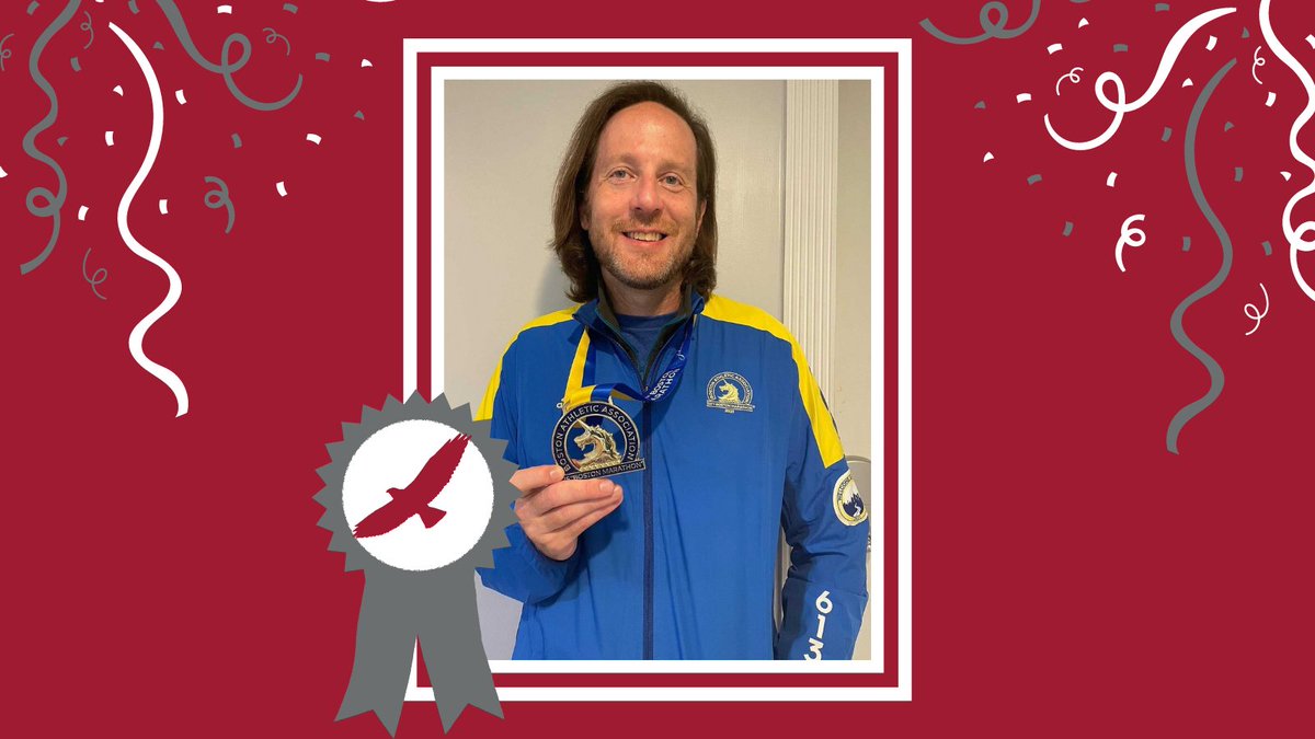 SJUEnglish's tweet photo. Congratulations to Dr. Patterson on completing the Boston Marathon over fall break!🎉 https://t.co/RBwVtjgea9