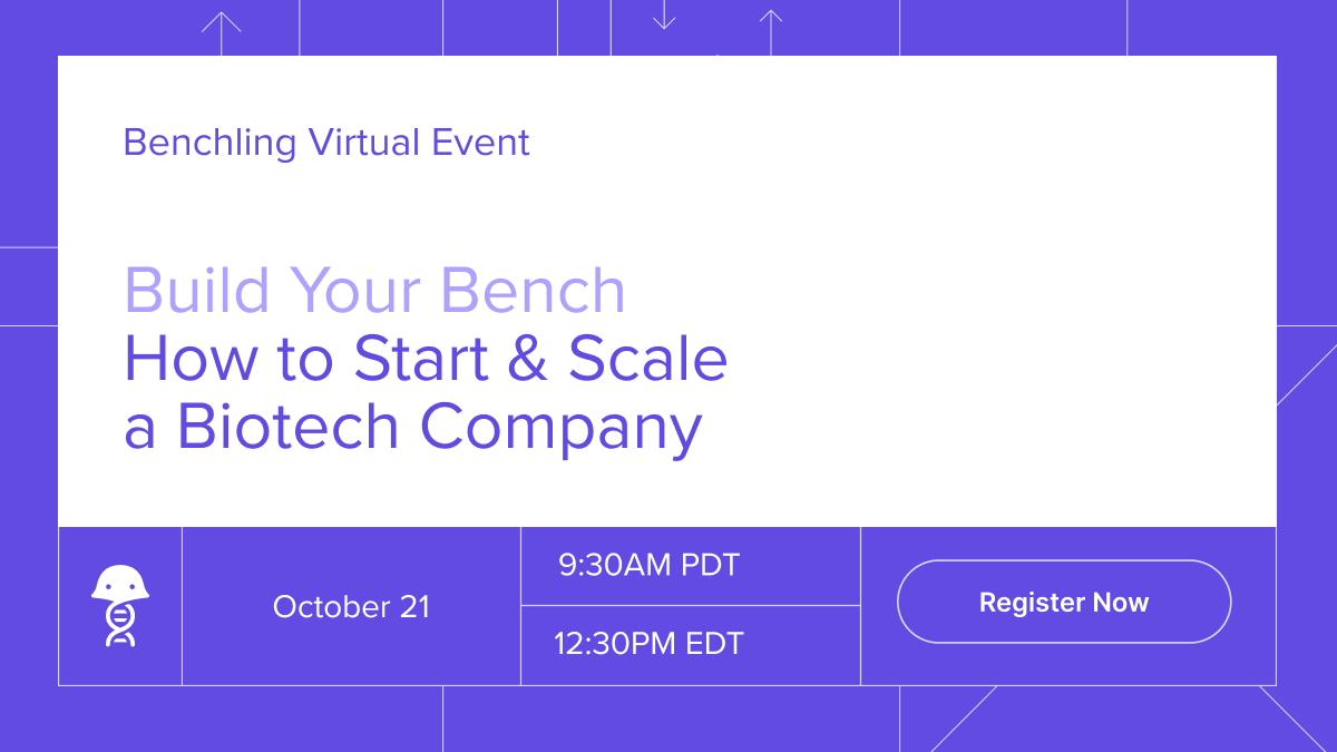 benchling's tweet photo. “As biology becomes more prominent in our lives, it’ll create entirely new markets and bring sweeping changes to the world’s economies and societies." Follow #BuildYourBench for practical advice from founders, investors and industry experts. https://t.co/PEeKcs2p5P https://t.co/nVAp3peKRf