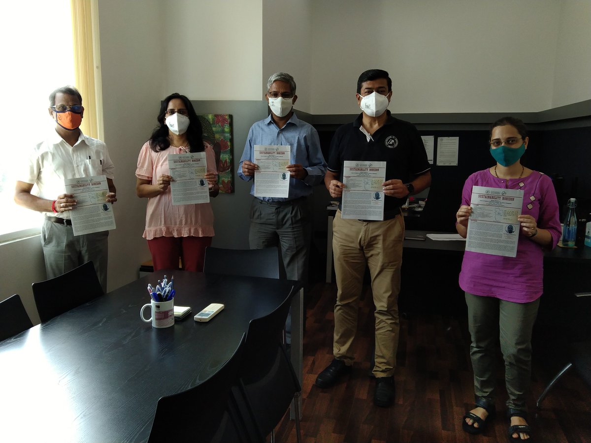 GIM_Sanquelim's tweet photo. @CESDGIM1 is elated to announce the publication of the 4th edition of 'Sustainability Horizon', in the presence of Prof. @parulekar_ajit, Director, Prof. @amarnani13, Dean-Academics, Prof. @AmarnaniDr, Editor, Prof. Vitthal Sukhathankar, and Ms Apoorva Apte.

#SDGs #LifeAtGIM https://t.co/drLwncakO3