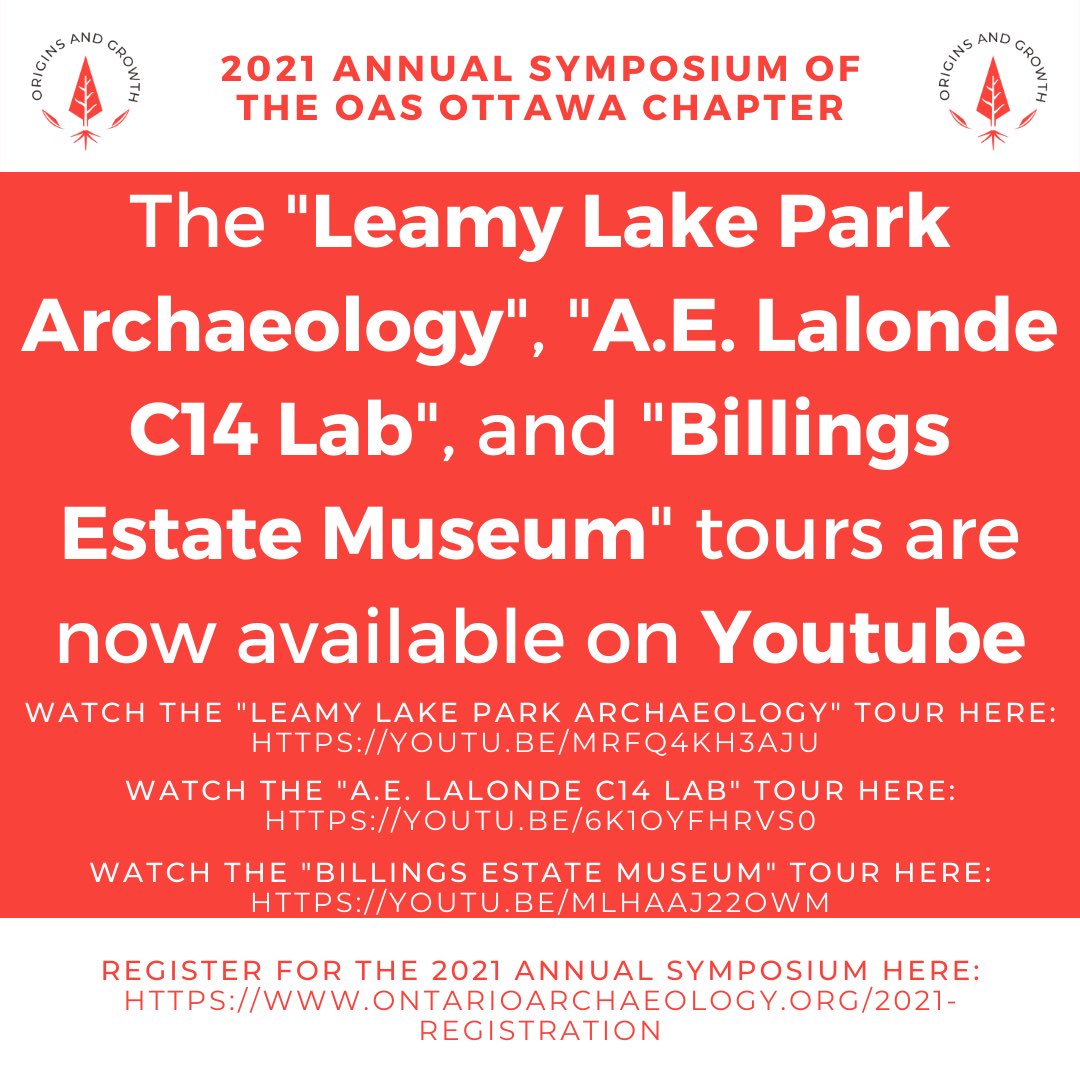 Yesterday’s tours are now available for watching on YouTube. Watch the "Leamy Lake Park Archaeology" tour here: youtu.be/mrfq4Kh3AjU. Watch the "A.E. Lalonde C14 Lab" tour here: youtu.be/6K1OYfHrVs0. Watch the "Billings Estate Museum" tour here: youtu.be/mlHAaj22OwM.