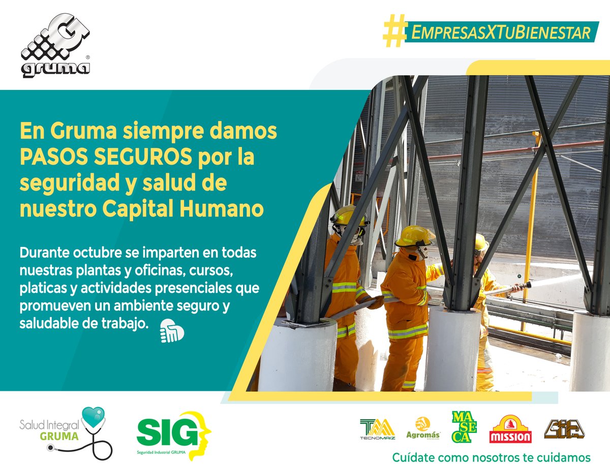 GrumaGlobal's tweet photo. Gruma, empresa comprometida con la salud y seguridad de su activo más valioso, sus colaboradores… #EmpresasXTuBienestar https://t.co/wQtJgKipGE