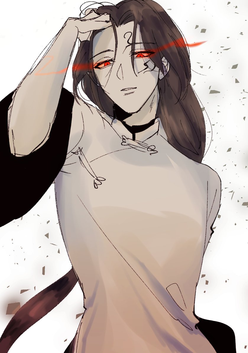 1boy male focus red eyes long hair solo chinese clothes facial mark  illustration images