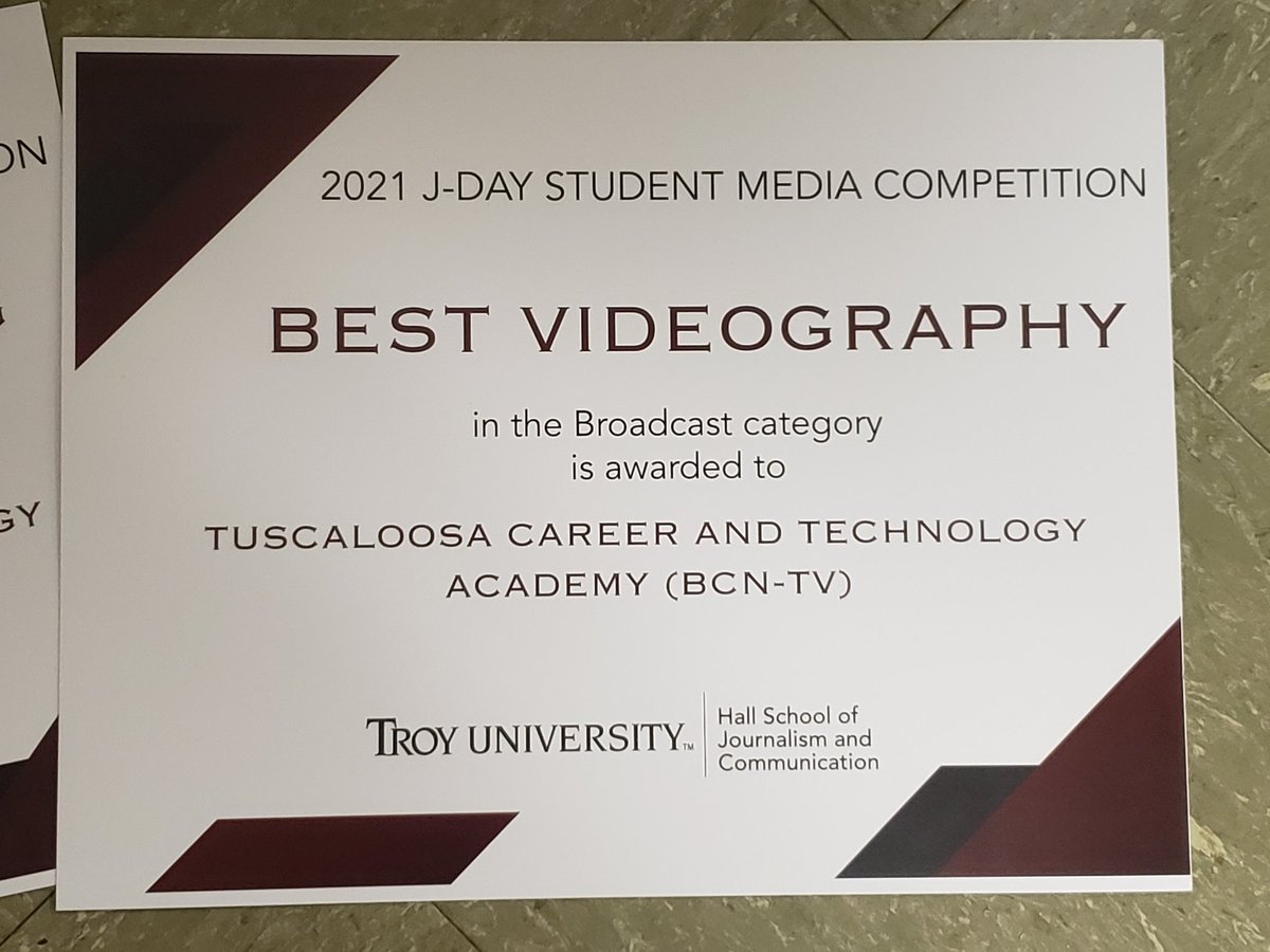 BCNTeleVision's tweet photo. BCN Winning; Troy University...Best Anchors - Best Videography @BranchJetta @TCTATuscaloosa @iharpjunior @kknorstrom @TCSBoardofEd @MikeDaria https://t.co/Qn9kSKAZhG
