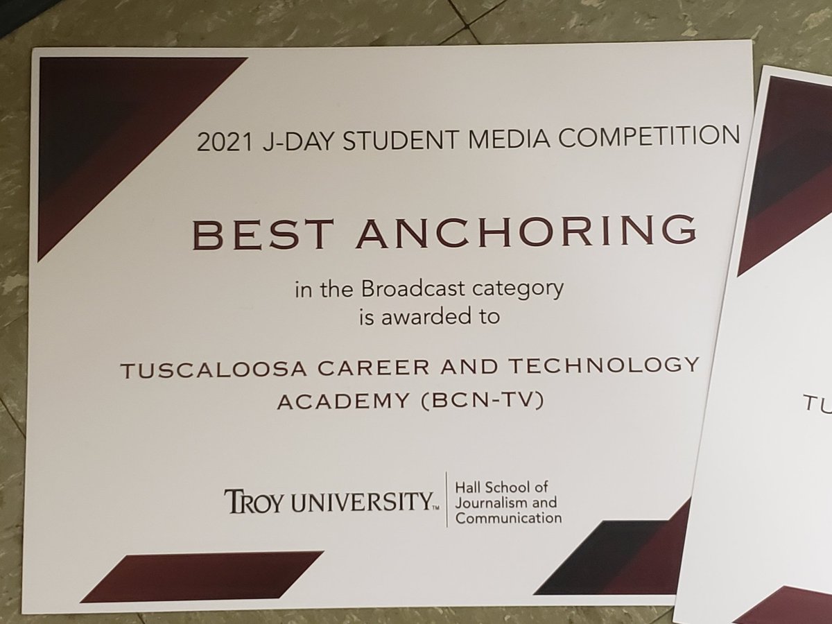BCNTeleVision's tweet photo. BCN Winning; Troy University...Best Anchors - Best Videography @BranchJetta @TCTATuscaloosa @iharpjunior @kknorstrom @TCSBoardofEd @MikeDaria https://t.co/Qn9kSKAZhG