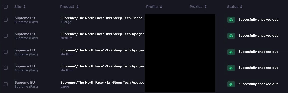 S/O
Groups: <a href="/Goodfellas_Club/">Goodfellas</a> 
Bot : <a href="/Cybersole/">Cybersole</a>
Proxy: <a href="/Rainbow_Proxy/">RainbowProxy</a>
