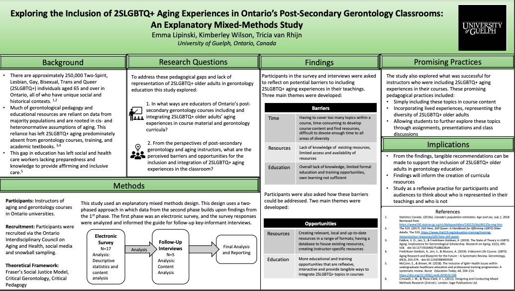 Be sure to check out the excellent work of recent <a href="/FRAN_UofG/">FRAN, U of Guelph</a> MSc grad Emma Lipinski at #CAG_2021. Important findings for all #gerontology educators looking to be more inclusive in their teaching.