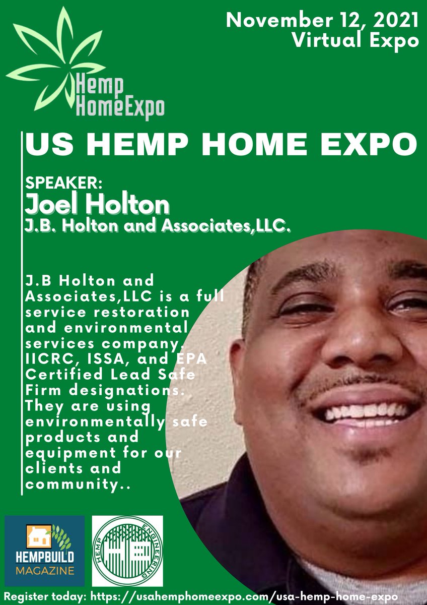 Did you know #hempcrete is great for mold-free #renovation? Nov. 12, hear about #disasterrecovery in #NewOrleans and how Joel Holton is building  hempcrete home! Tickets here: usahemphomeexpo.com/home-page