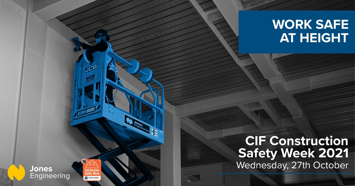 JonesEngHQ's tweet photo. We’re halfway through #CIFSafetyWeek 2021! The Working at Height 3M Mobile demonstration unit will be providing awareness training to some of our sites & we've also arranged webinar events and socially distanced video screenings of bespoke videos we created with Theatre at Work. https://t.co/xOGgYtUBcC