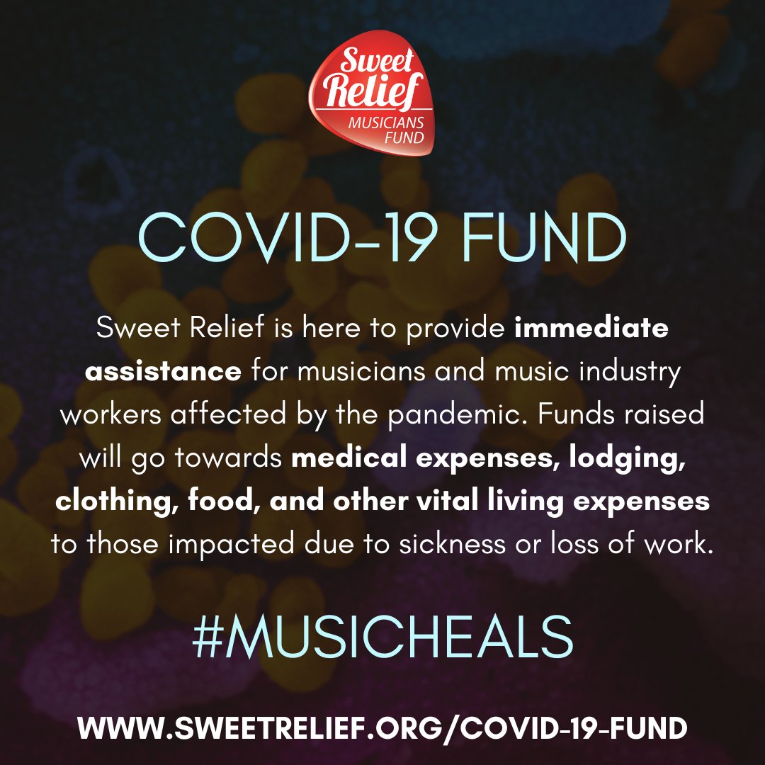 SweetRelief's tweet photo. There is threat of the music industry shutting down yet again and thousands of music industry professionals are still struggling to make ends meet. Please join us in helping those that have given us so much through music. Apply or get involved 👉 https://t.co/8IJ7EOycZ3 https://t.co/nwhEDrgg4y