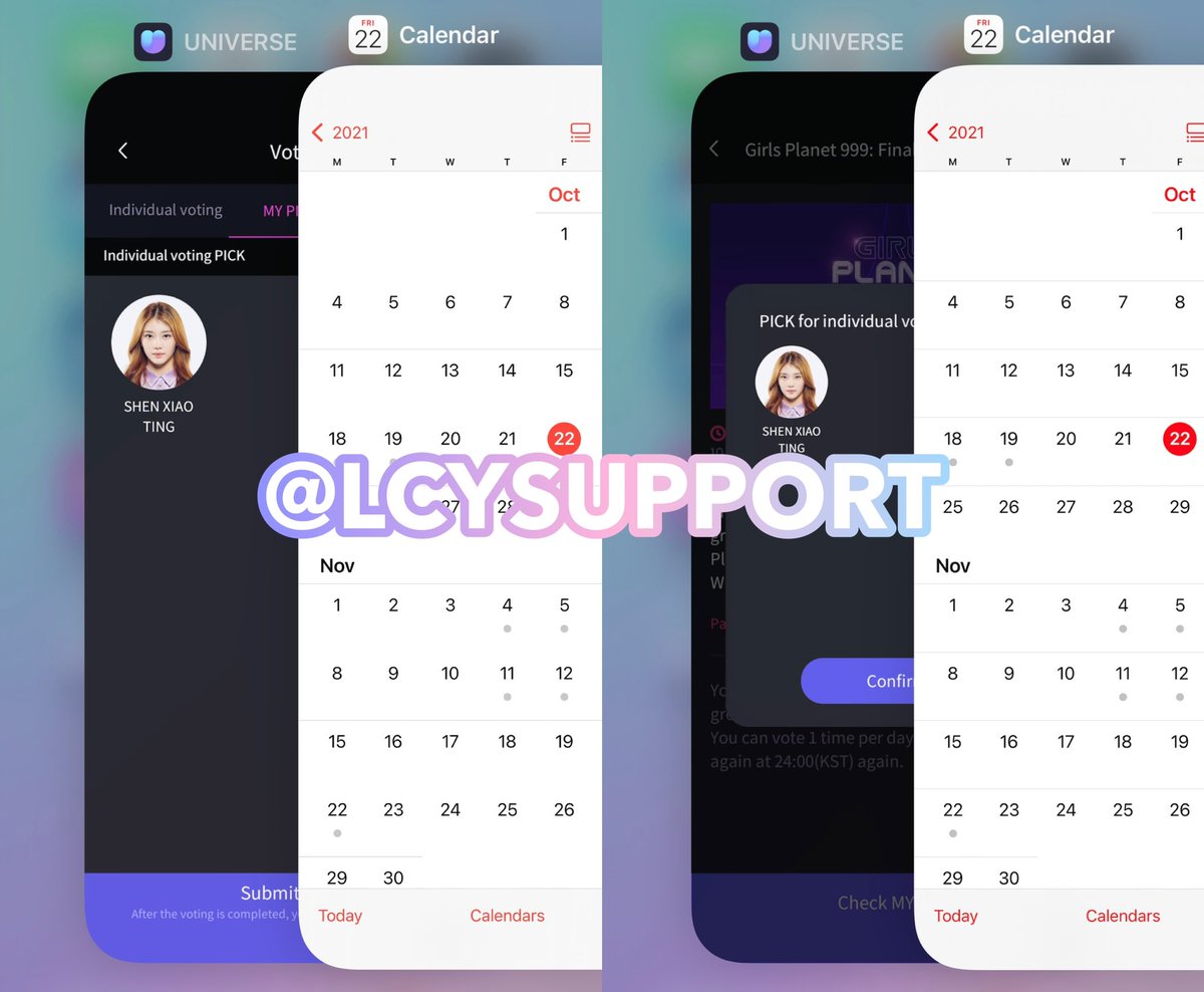 LCYSUPPORT's tweet photo. 📢 EVERYONE 📢 

The pre-voting for GP999 will close at 10/22 10AM KST so be sure to vote for Shen Xiaoting on the UNIVERSE app.

After you've voted, don't delete the app yet because there's also live voting later at 8PM KST ‼️

All the best to Shen Xiaoting 🤍
#VoteSXT_StreamLCY https://t.co/qLIOHDQFQL