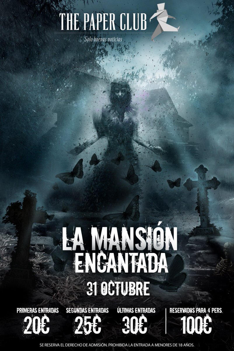 ThePaperClub's tweet image. DOMINGO 31 DE OCTUBRE: LA MANSIÓN ENCANTADA | ¡HALLOWEEN!
-
Consigue tu entrada para la noche mas escalofriante del año.

▪️20€ PRIMERAS ENTRADAS
▪️25€ SEGUNDAS ENTRADAS
▪️30€ ÚLTIMAS ENTRADAS
▫️RESERVADOS PARA 4 PERSONAS: 100€