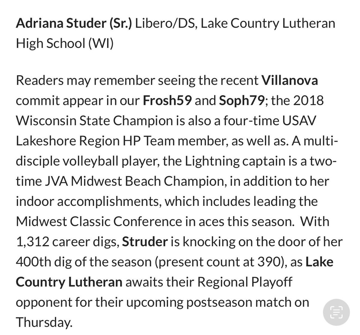 Adriana Studer (@adrianastuder1) on Twitter photo Postseason starts today Thanks for the shout out <a href="/PrepVolleyball/">PrepVolleyball.com</a> and for all that you do! Blessed to play and can’t wait to get back to the state tourney! #seniorseason #roadtostate <a href="/lcl_lightning/">Lake Country Lutheran HS</a> <a href="/stingvb1988/">Milwaukee Sting 🏐</a> <a href="/Jimmy_PVB/">Jimmy Pompeo</a> <a href="/wiaawi/">WIAA</a> #wiaavb Postseason starts today Thanks for the shout out <a href="/PrepVolleyball/">PrepVolleyball.com</a> and for all that you do! Blessed to play and can’t wait to get back to the state tourney! #seniorseason #roadtostate <a href="/lcl_lightning/">Lake Country Lutheran HS</a> <a href="/stingvb1988/">Milwaukee Sting 🏐</a> <a href="/Jimmy_PVB/">Jimmy Pompeo</a> <a href="/wiaawi/">WIAA</a> #wiaavb