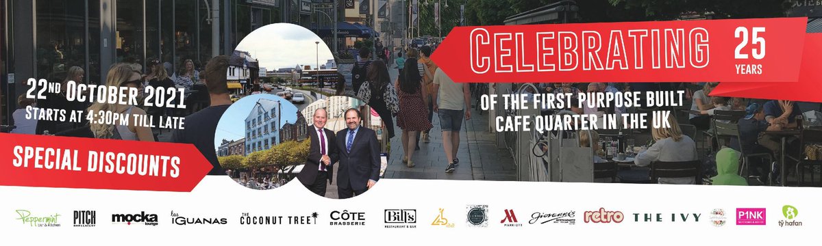 officegiovanni1's tweet photo. 1️⃣ more day until we celebrate 25 successful years of The Mill Lane Cafe Quarter! Join us tomorrow. 
 
restaurants and bars on Mill Lane will be doing  exclusive deals and offers! Charity auction and raffle supporting @tyhafan ! Make sure you come along. https://t.co/ppz3HtDHWJ