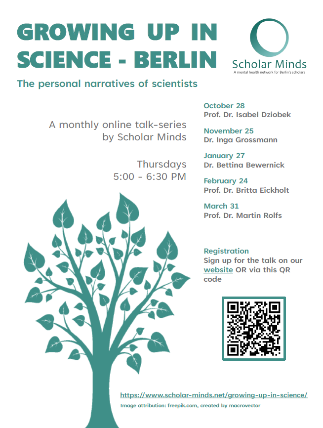 Growing Up In Science #GUIS - Berlin is back!

🧒🧑‍🎓🧑‍🔬🧑‍🏫

Every last Thursday, we invite successful academics to talk about the human story behind their CVs. 

Who is this person, and what's the story behind their accomplishments? Did they ever have moments of doubt?