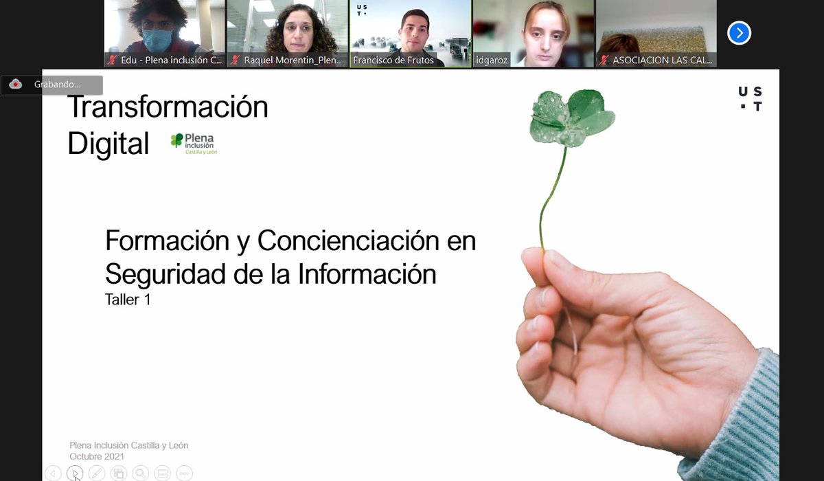 PlenaCyL's tweet photo. 🍀#TransformacionDigital 

📲¡Continuamos con la formación en nuevas tecnologías!

📚Más de 20 alumnos de 15 entidades participan en el taller de hoy sobre 🔐👩‍💻#ciberseguridad

Un taller del proyecto #TDigital, siempre aprendiendo!!! https://t.co/GOy6AT0a7p