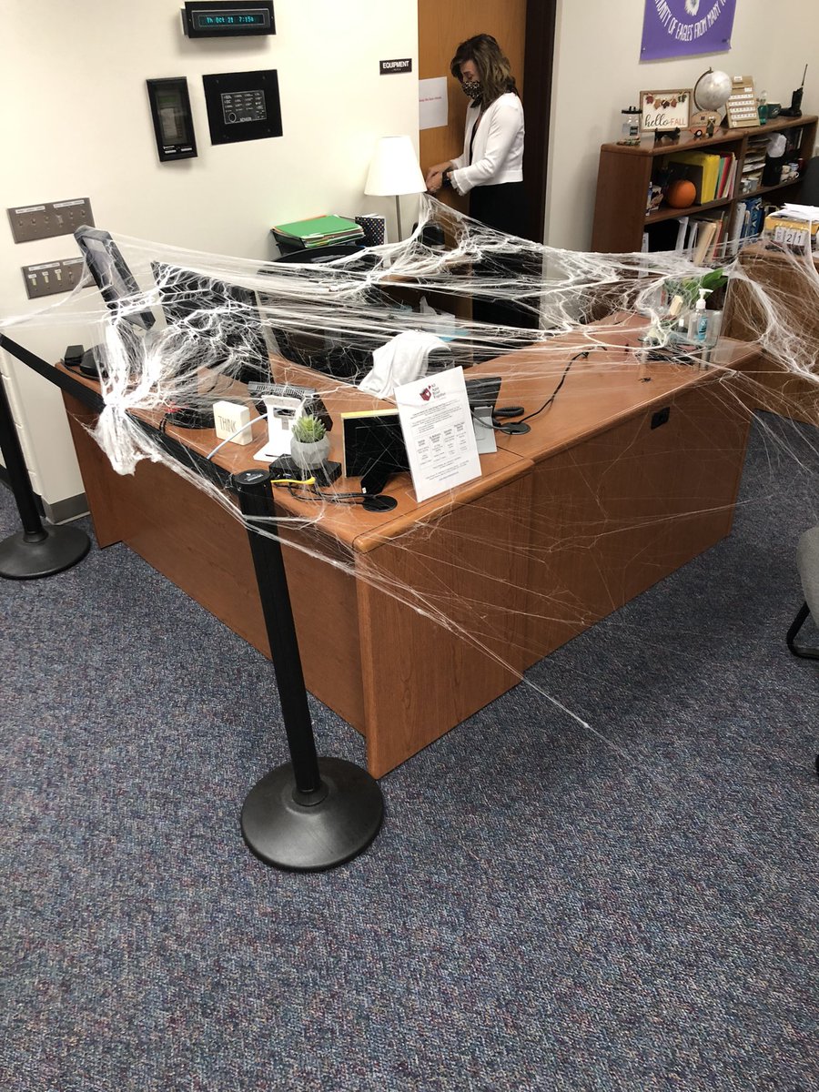 gaudens1st's tweet photo. Look at our office! 🕷🕸 #eaglesdeserveit21 https://t.co/acqfaFafTX