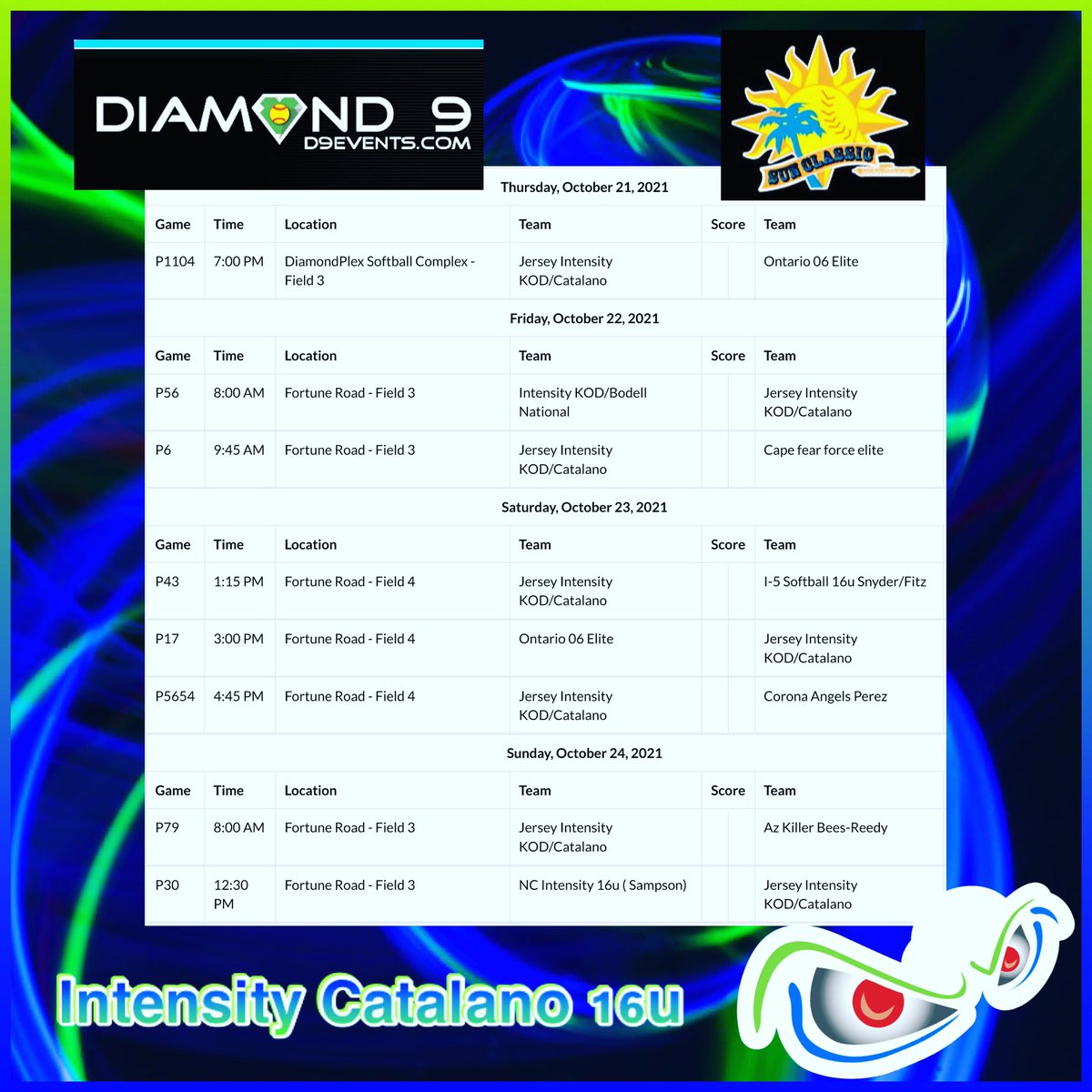 We have an INTENSE weekend ahead of us! 🚨Come watch us play 👀🥎🚨 #winthemoment, #dontbegoodbegreat, #shocktheworld , #D9events, #softball @ Diamond 9 Events