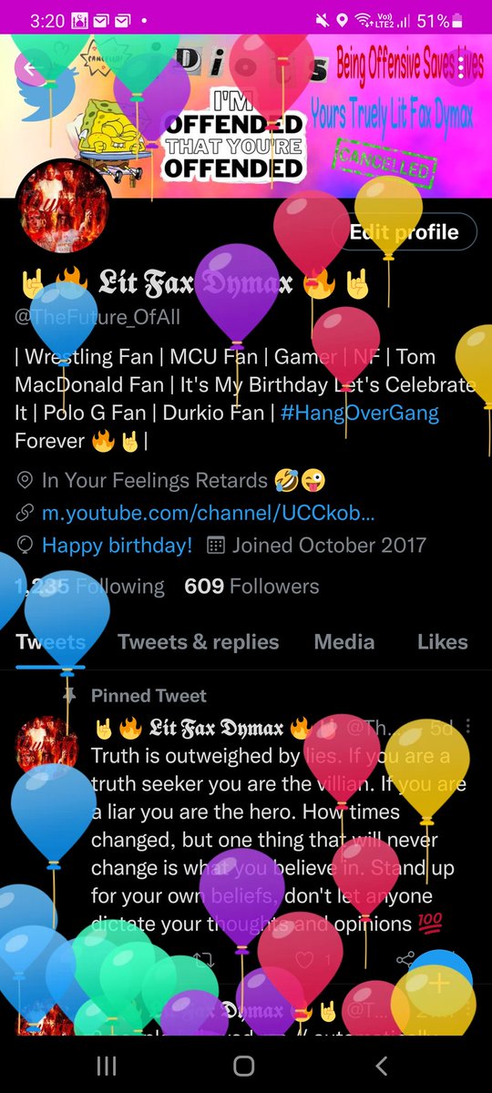 TheFuture_OfAll's tweet photo. GUESS WHAT'S TODAY??? YOU GUESSED IT, IT'S MY BIRTHDAY WOOOO 🎂🥳🎉. THAT MEANS THIS DAY IS INSTANTLY AWESOME AND I'VE BEEN WAITING 365 DAYS FOR THIS DAY AS IT COMES ONLY 1 TIME A YEAR SO HAPPY BIRTHDAY TO ME. AND LET'S CELEBRATE WITH ALL THE COLORFUL COLORS AS IT'S LIT LIT 🔥🔥 https://t.co/fIjb4RIQKT