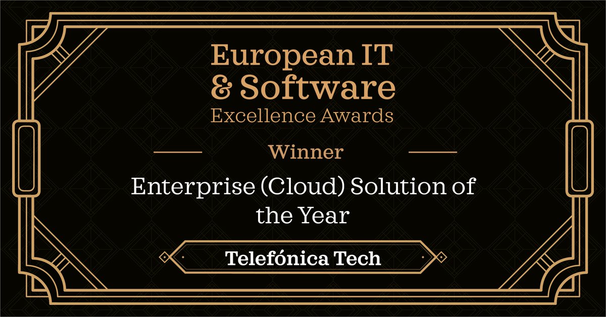 TefTech_EN's tweet photo. Fantastic news! We've won best Enterprise #Cloud Solution at the #ITEAwards, @ITEuropa!🏆🙌

Congratulations to everyone at Telefónica Tech UK&amp;I who played their part in achieving this great result!👏

#Awards2021 https://t.co/YB8Amg40cc