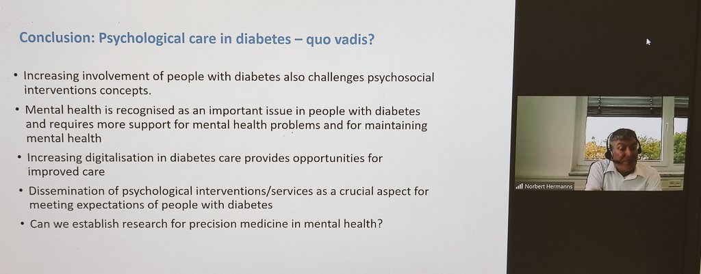 The 2021 Anita Carlson lecture: Psychological care in diabetes-quo vadis? <a href="/NorbertHermann2/">Norbert Hermanns</a>
Great overview from Professor Norbert Hermanns👏👏👏 <a href="/PSAD_studygroup/">PSAD</a>#psad2021