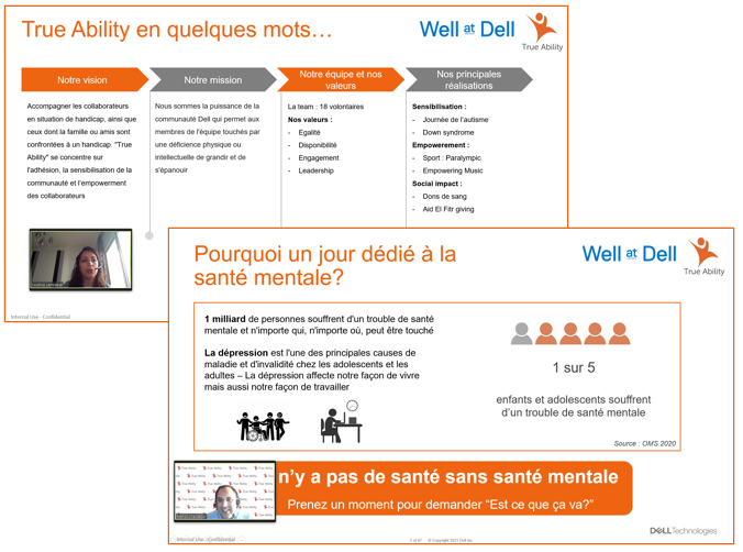 TrueAbility_Mor's tweet photo. Parcequ'il n'y a pas de santé sans santé mentale, @TrueAbility_Mor en collaboration avec @WellatDell ont organisé un webinar qui a reçu plus de 150 collaborateurs afin d'aborder ce sujet critique en rappelant l'ensemble des outils mis en place par @DellMorocco. #Iwork4Dell https://t.co/uj1KYi0i6H
