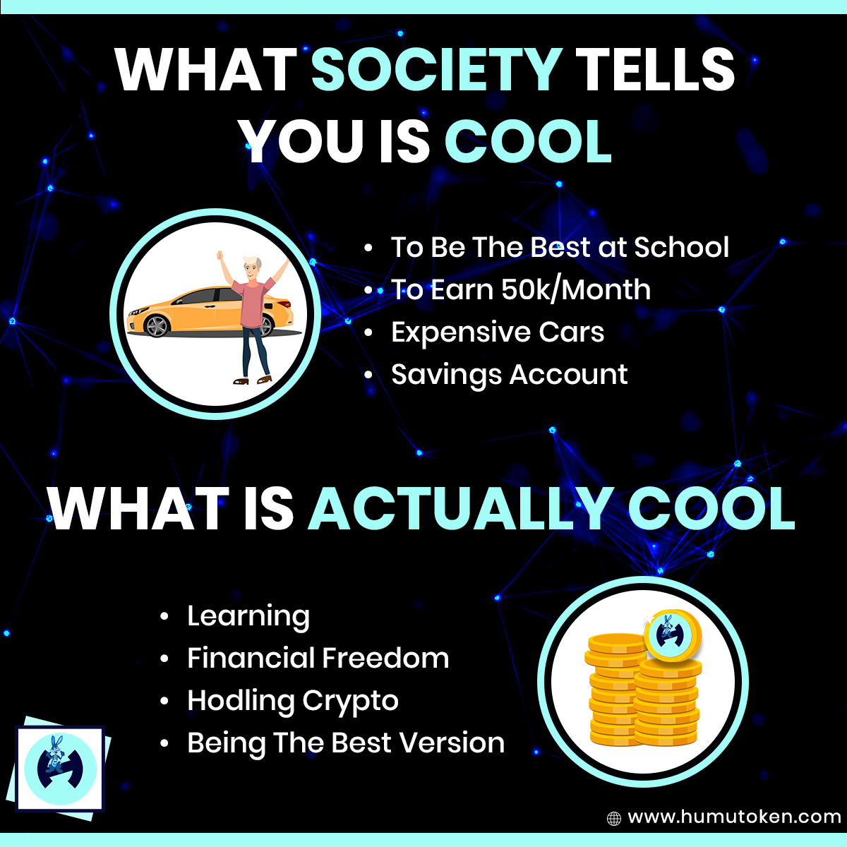 HumUinfo's tweet photo. What #Society Tells You is Cool
π½
π½
π
What is #Actually cool Money
β¬οΈ
β¬οΈ
β¬οΈ
#cryptocurrency #humucrypto #HODL #cryptoholding #crypto #cryptotrading #invest #cryptoinvesting #SavingAccount #financialfreedom #nft https://t.co/plCtBMZilB