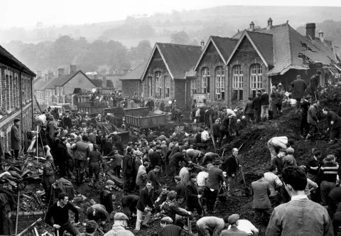 On this day 21st Oct 1966, disaster befell the town of Aberfan. 
A coal slurry tip subsided into the town killing 144 people most of them school children.
My thoughts are with those lost, those that were profoundly affected at the time and their loved ones that remain today.