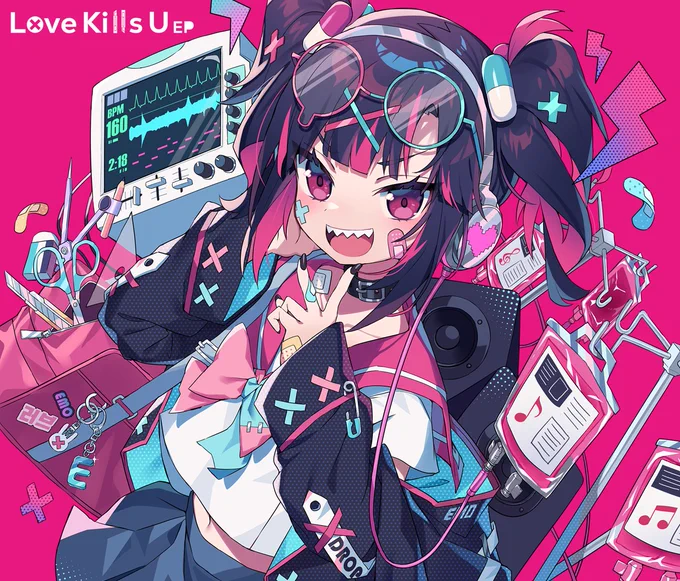 【告知】エモコサインさんの新譜『Love Kills U』のイラスト制作及び、ジャケットや盤面などアルバム全体のデザインを担当させていただきました。

CDアルバムのデザインは初挑戦で、個人的にかなり手探りの制作でしたが、なんとか形にすることができました。

何卒、よろしくお願いします。 https://t.co/FGsc4dBHJw 