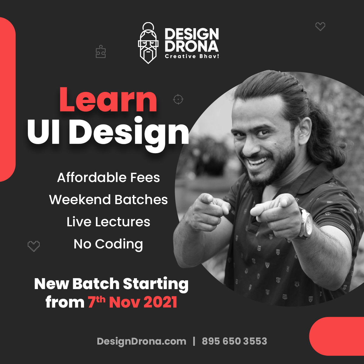 DesignDrona's tweet photo. UI Design Batch starting from 7th Nov 2021. Enroll Now https://t.co/YwndnFGmim