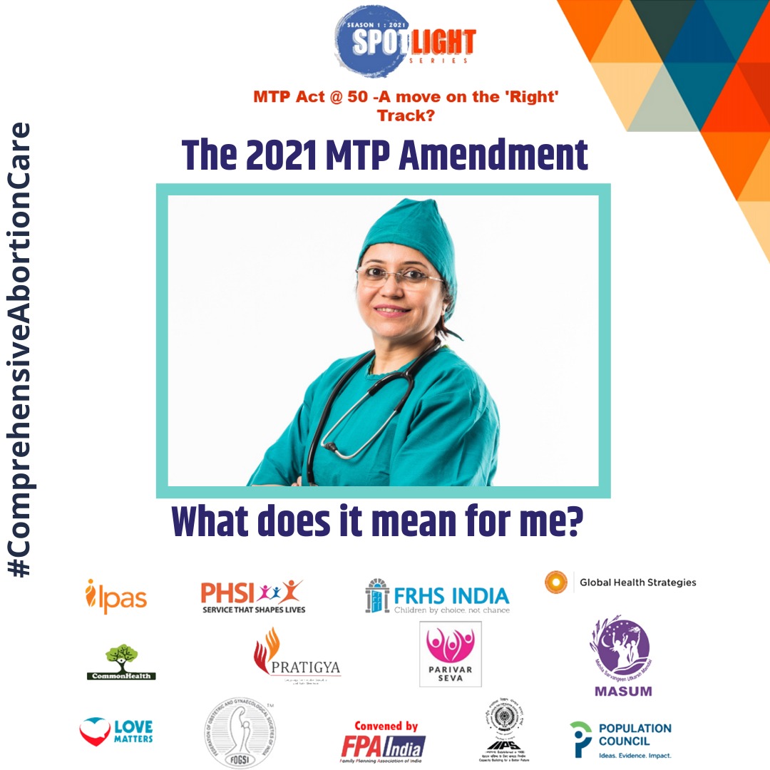 lovemattersinfo's tweet photo. What does the new amendments to #MTP Act mean for #doctors providing #abortion services? Join the second Spotlight webinar by @FOGSI & @FPA_India today at 6 PM for insights into the 2021 amendment, its opportunities & challenges. #MTPAt50 #ComprehensiveAbortionCare https://t.co/nC9rbFwzj2