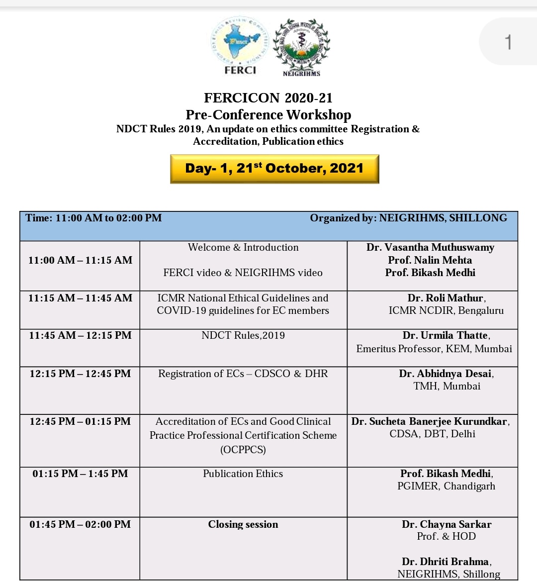 Mathur_Roli's tweet photo. #FERCICON 2020-21 preconference workshop for the FERCI annual conference was organised by #NEIGRIHMS #Shillong for members of ethics committees today. Useful talks and discussion with about 75 participants.
#FERCAP
#ethicscommittees https://t.co/UNPVobnsRj