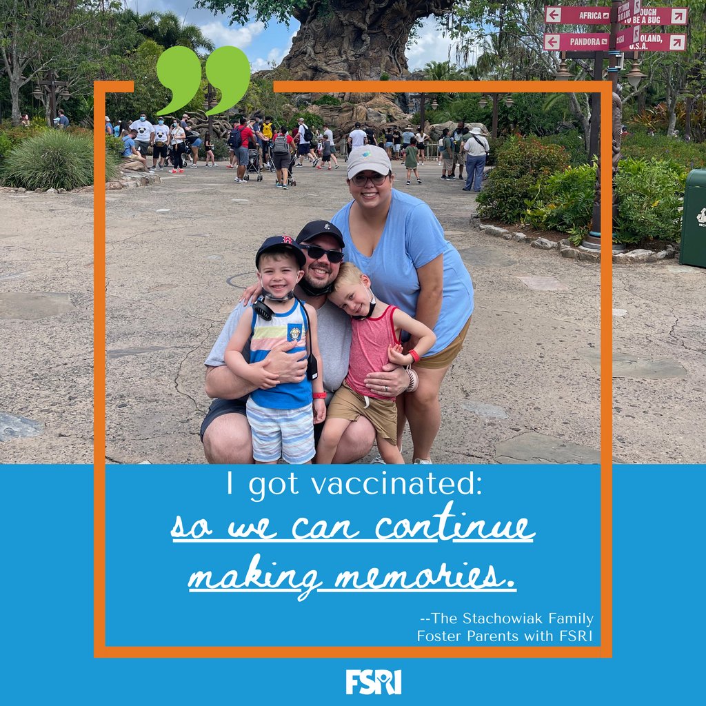 FamilyServiceRI's tweet photo. Why did *you* choose to get #vaccinated? Today one of our #FosterFSRI families, the Stachowiaks (with their recently adopted sons!) share their "why." What's yours? #FosterCare #FosterFamily #Pawtucket #PawtucketRI #FosterParents #RhodeIsland #RhodeIslandFamily #RhodeIslandKids https://t.co/rHNE8WTqbV