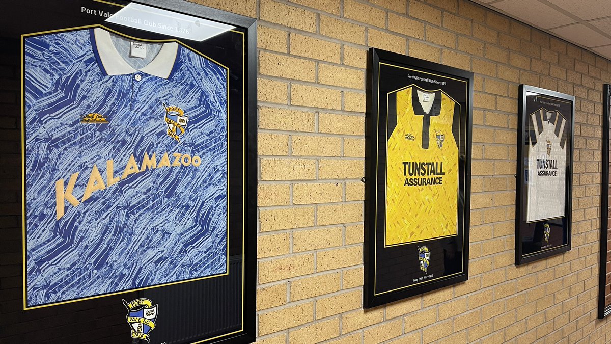OfficialPVFC's tweet photo. Some new additions to the corridors of Vale Park ๐
Whatโs your all-time favourite Vale shirt?
#PVFC โซ๏ธโช๏ธ https://t.co/LJLrC1QsNz