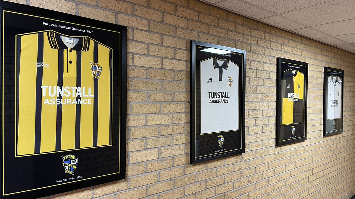OfficialPVFC's tweet photo. Some new additions to the corridors of Vale Park ๐
Whatโs your all-time favourite Vale shirt?
#PVFC โซ๏ธโช๏ธ https://t.co/LJLrC1QsNz