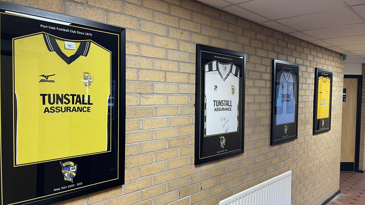 OfficialPVFC's tweet photo. Some new additions to the corridors of Vale Park ๐
Whatโs your all-time favourite Vale shirt?
#PVFC โซ๏ธโช๏ธ https://t.co/LJLrC1QsNz