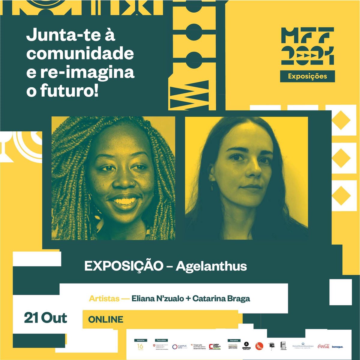 Apapila_MZ's tweet photo. Tonight from 6PM at Fundação Fernando Leite Couto :
Catch the opening session of @mptfastforward 2021
+ online premiere of 2 brand new expositions “Agelanthus” & “The Intense Now” !
#culture #art #festival #diversity #International #Collaboration #maputofastforward 🇲🇿 https://t.co/qhlBAlyAgP