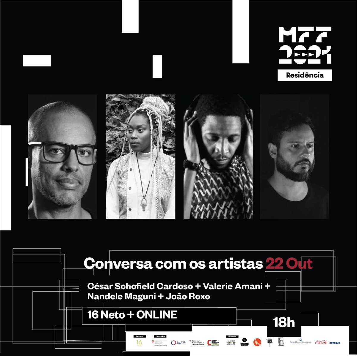 Apapila_MZ's tweet photo. Tonight from 6PM at Fundação Fernando Leite Couto :
Catch the opening session of @mptfastforward 2021
+ online premiere of 2 brand new expositions “Agelanthus” & “The Intense Now” !
#culture #art #festival #diversity #International #Collaboration #maputofastforward 🇲🇿 https://t.co/qhlBAlyAgP