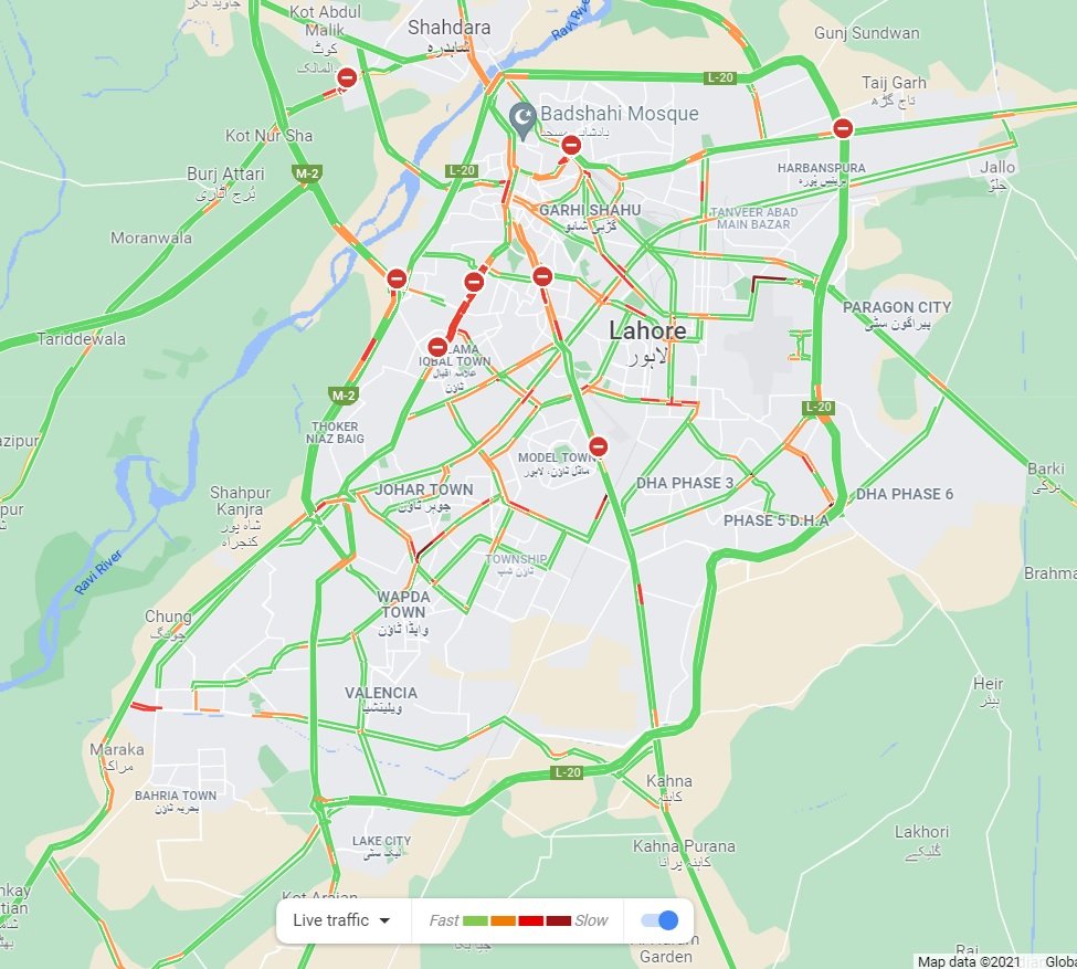 Karachi_Update's tweet photo. Current traffic situation in #Lahore 

#BabuSabu #Samnabad #MultanRoad #GulshaneRavi #AwanTown #TLPسعدرضوی #TLP #FerozepurRoad #Kharak #BandRoad https://t.co/FADL1qJ5P9