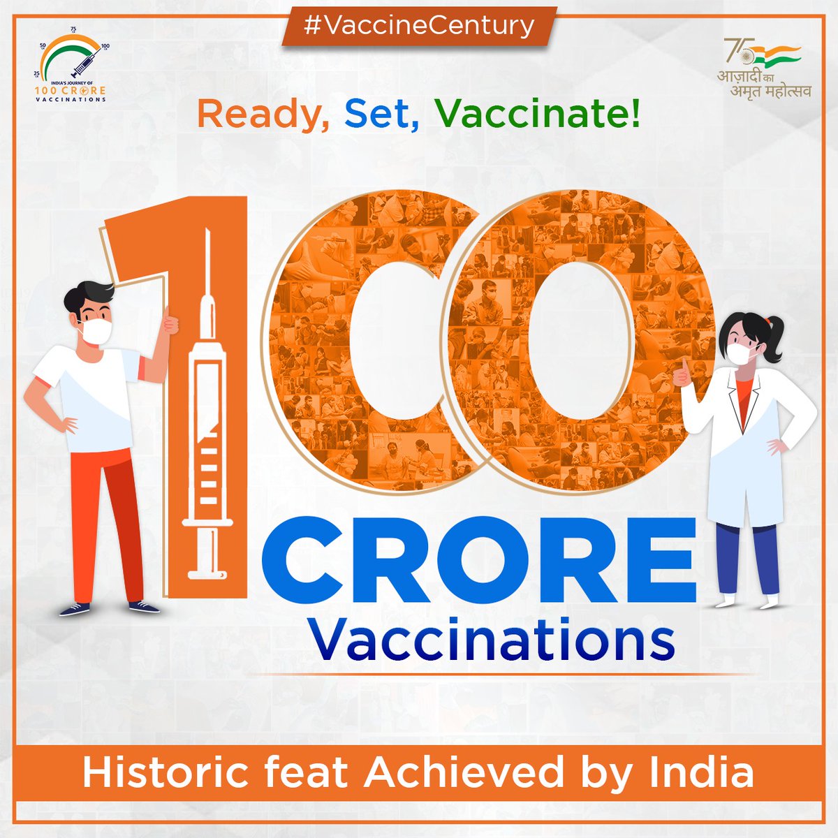 libang_alo's tweet photo. India's largest vaccination drive has created a new landmark and historic feat by striking 100 crores of covid -19 vaccination in the nation and set a new milestone in the vaccination journey in the fight against covid-19.

#VaccineCentury https://t.co/7HdwoAzZZ7