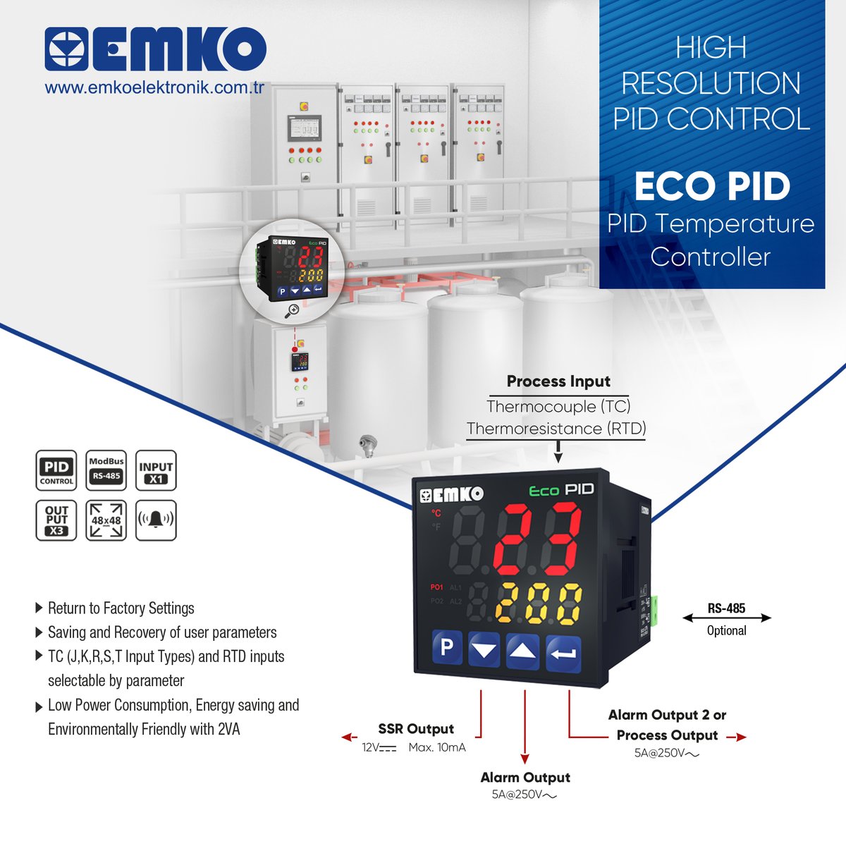 EmkoElektronik's tweet image. HIGH RESOLUTION PID CONTROL (ECO PID)
PID Temperature Controller

#sıcaklıkkontrol #pid #pidcontrol #otomasyon #otomasyonçözümleri #otomasyonmalzeme
#Proses #processcontrol #endüstriyel #makine #machine #electronic #technology #ecopid #emkoelektronik