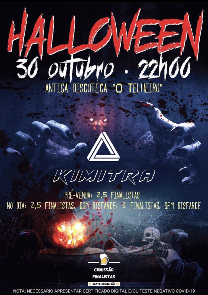 Halloween Party 🎃

No dia 30, o Telheiro vai a baixo!🔥
Reserva já a tua pulseira! 
Contamos contigo!!! 🥳